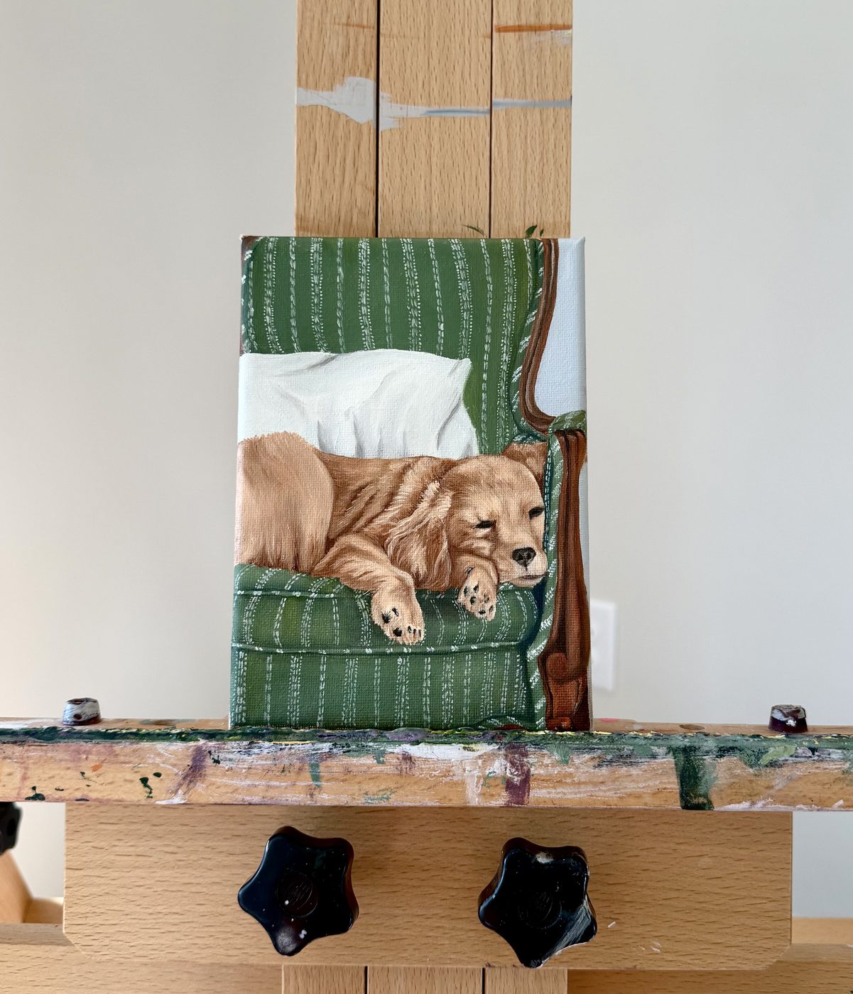 Buddy — oil painting of a golden retriever